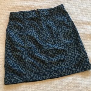 Free People print jean mini skirt